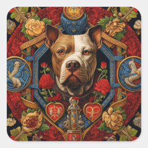 Heraldic Pitbull " Pittie " Sticker