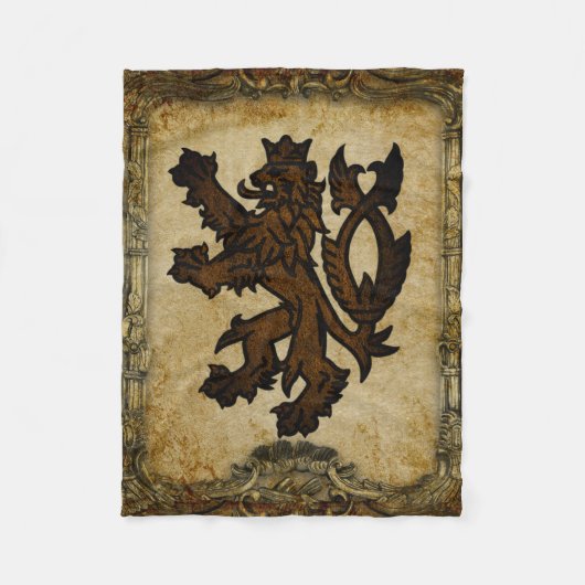 Heraldic Rampant Lion Custom Fleece Deken (Voorkant)