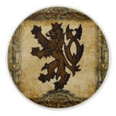 Heraldic Rampant Lion Custom Keramische Knop (Voorkant)