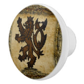 Heraldic Rampant Lion Custom Keramische Knop (Rechts)