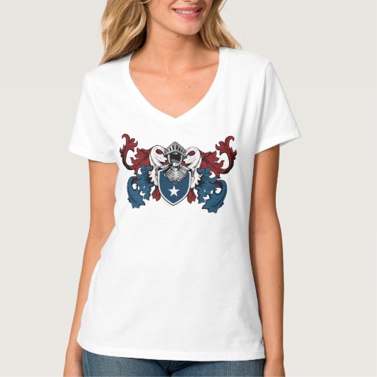 Heraldic shield in Amerikaanse kleuren T-shirt (Voorkant)