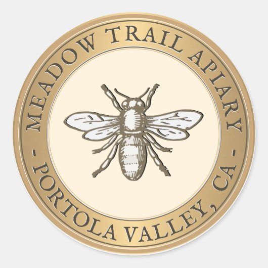 Héraldique Bee Metallic Or & Ivoire Sticker (Devant)