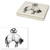 Heraldisch gebandeerde vacht ram schaap embleem wa 	rubberstempel (Gestempeld)