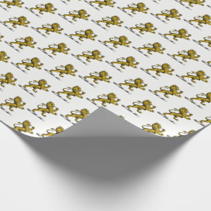 Heraldisch Leeuw Staand Kuif Embleem C Cadeaupapier