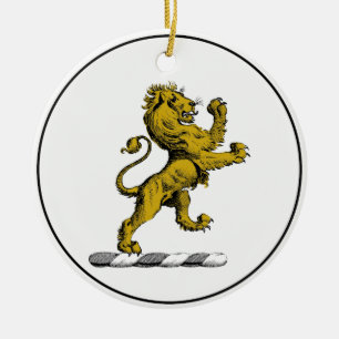 Heraldisch Leeuw Staand Kuif Embleem C Keramisch Ornament