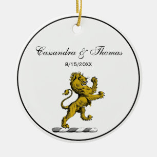 Heraldisch Leeuw Staand Kuif Embleem C Keramisch Ornament