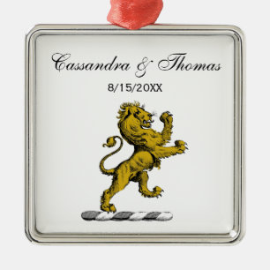 Heraldisch Leeuw Staand Kuif Embleem C Metalen Ornament