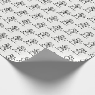 Heraldisch Leeuw Staand Kuif Embleem Cadeaupapier