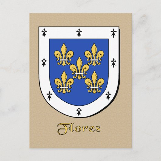 Heraldisch schild van de familie Flores Briefkaart (Voorkant)