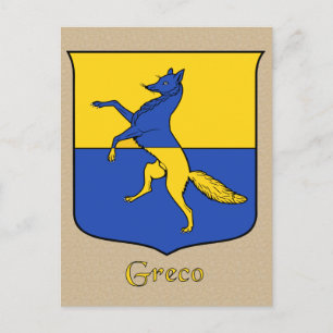 Heraldisch schild van de familie Greco Briefkaart