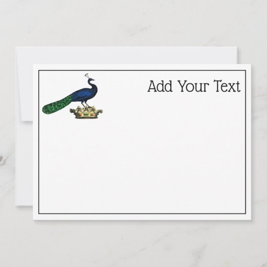 Heraldisch vintage gestileerde pauw op kroon C (Voorkant)