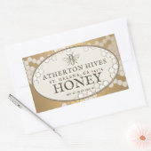 Heraldische bijen ivoor ovaal honing label gouden (Envelop)