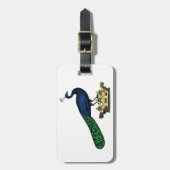 Heraldische  gestileerde pacock op kroon C Bagagelabel (Voorkant verticaal)