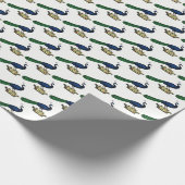 Heraldische  gestileerde pacock op kroon C Cadeaupapier (Hoek)