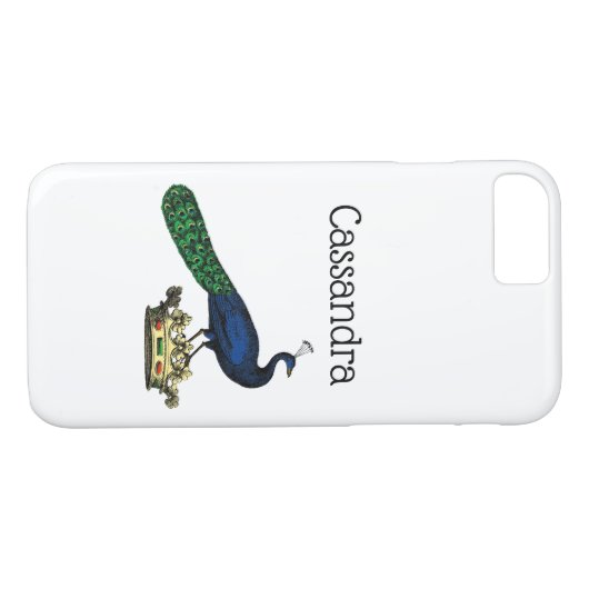 Heraldische  gestileerde pacock op kroon C Case-Mate iPhone Case (Achterkant (Horizontaal))