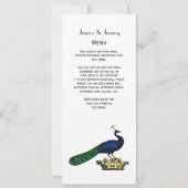 Heraldische gestileerde pacock op kroon C Kaart (Achterkant)