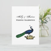 Heraldische gestileerde pacock op kroon C Kaart (Staand voorkant)