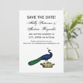 Heraldische gestileerde pacock op kroon C Kaart (Staand voorkant)