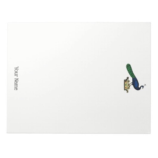 Heraldische  gestileerde pacock op kroon C Notitieblok (Voorkant)