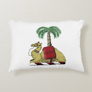 Heraldische Kameel Palmboom Kleur Wapen Accent Kussen