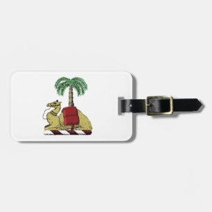 Heraldische Kameel Palmboom Kleur Wapen Bagagelabel