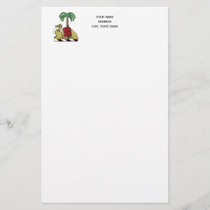 Heraldische Kameel Palmboom Kleur Wapen Briefpapier