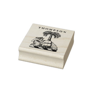 Heraldische Kameel Palmboom Kleurnaam Rubberstempel
