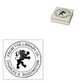 Heraldische Leeuw Staande Ronde Bibliotheek Boekna Rubberstempel (Gestempeld)