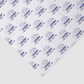 Heraldische  Nautische Clipper Ship Crest Blue Tissuepapier (Detail)