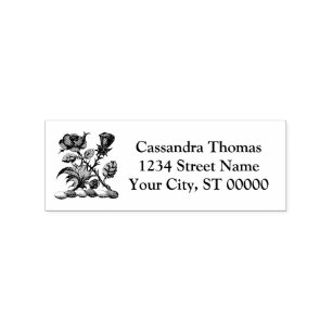 Heraldische Roos & Distel Crest Naam Retouradres Rubberstempel