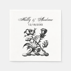 Heraldische Roos & Distel Wapen Crest Embleem Servet