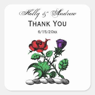 Heraldische Roos en dikke laag wapenstilstand Vierkante Sticker