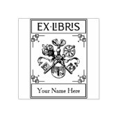  heraldische sloten en sleutels Ex Libris Rubberstempel (Afrduk)