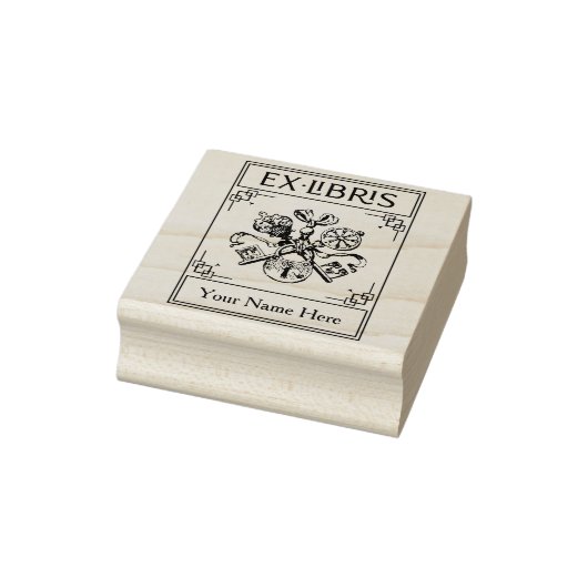  heraldische sloten en sleutels Ex Libris Rubberstempel (Stempel)
