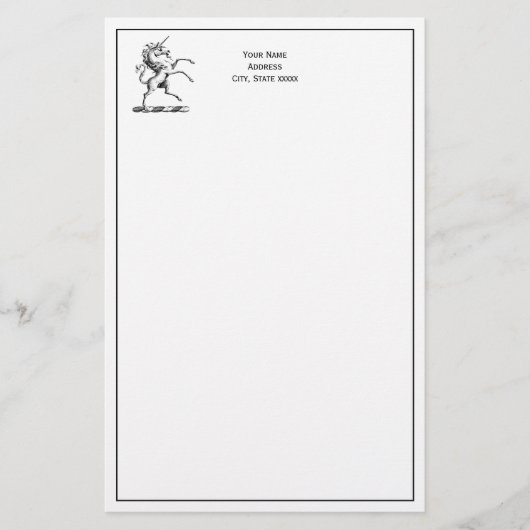 Heraldische Unicorn-kweekmunt van het wapenembleem Briefpapier (Voorkant)