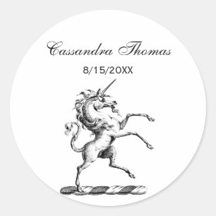 Heraldische Unicorn-kweekmunt van het wapenembleem Ronde Sticker