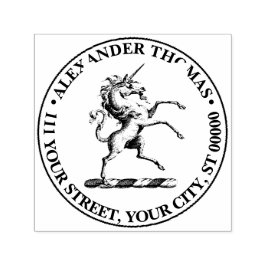 Heraldische Unicorn-kweekmunt van het wapenembleem Zelfinktende Stempel