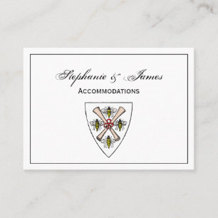 Heraldische Vintage 4 Bijen Rol Schildskust Wt Visitekaartje