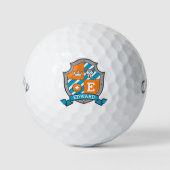 Heraldry grafisch E-monogram Wolf-hondengolfballen Golfballen (Voorkant)