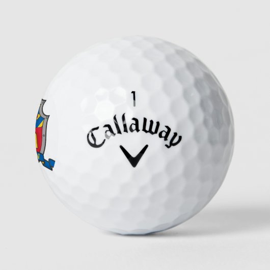 Heraldry grafisch schild Een monogram golfballen (Logo)