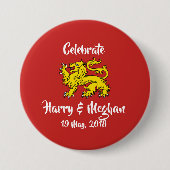 Heraldry Lion Royal Wedding Keepomwille Button (Voorkant)