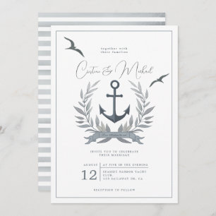 Héraut d'ancre nautique faire-part de mariage