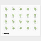 Herb Basil Waterverf Ronde Sticker (Vel)