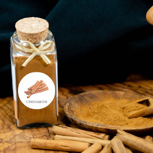 Herb Cinnamon Waterverf Ronde Sticker
