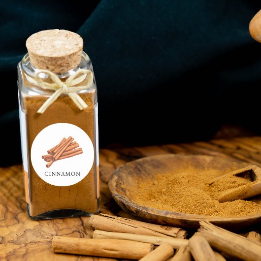 Herb Cinnamon Waterverf Ronde Sticker