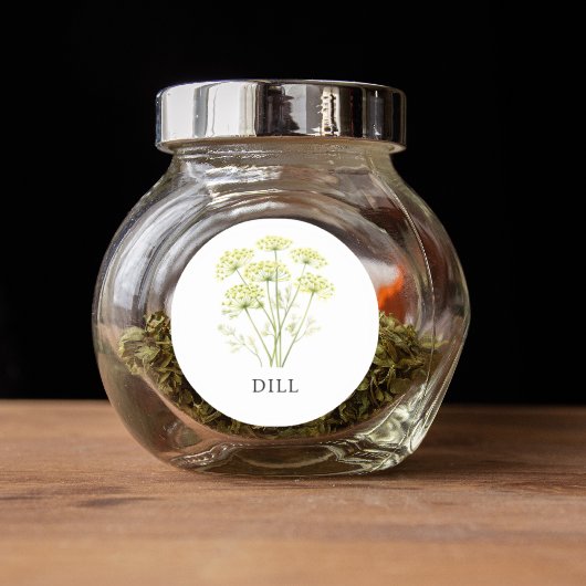 Herb Dill Waterverf Ronde Sticker