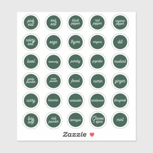 Herb- en specerijlabels sticker (Vel)