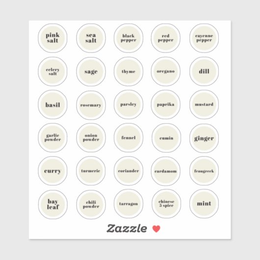 Herb- en specerijlabels sticker (Vel)