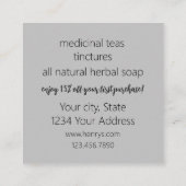 Herb Farm Dandelion Plante médicinal Carte de visi (Dos)