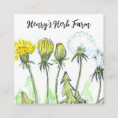 Herb Farm Dandelion Plante médicinal Carte de visi (Devant)